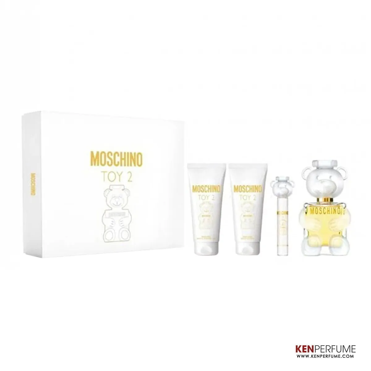 Set Nước Hoa Nữ Moschino Toy 2 EDP (100ml + Bath & Shower Gel 100ml + Body Lotion 100ml + Mini 10ml)