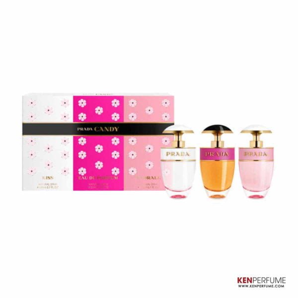Set Nước Hoa Prada Candy Women 3 Mini x 20ml (Kiss, Florale, EDP)