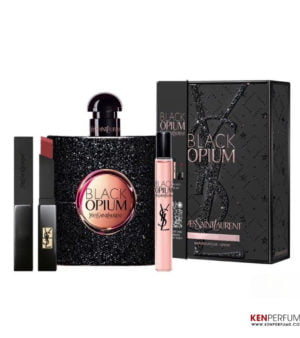 Set Nước Hoa Nữ Yves Saint Laurent YSL Black Opium EDP Set 3 Món (90ml + Mini 10ml + Son 308)